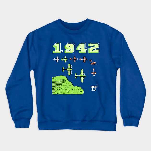 1942 Pacific Crewneck Sweatshirt by Retro8Bit Fashion Store